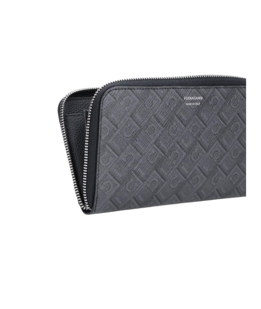 FERRAGAMO Черный кожаный кошелек, фото 4