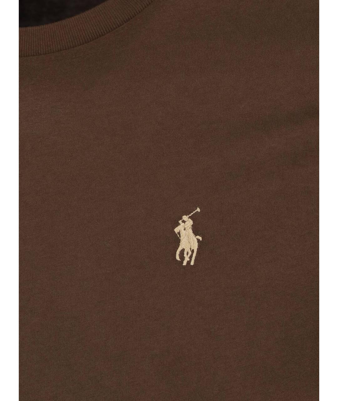 POLO RALPH LAUREN Коричневая хлопковая футболка, фото 3