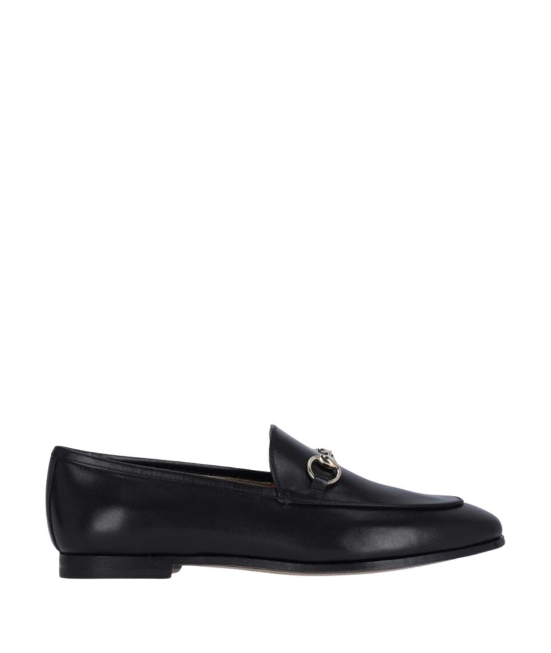 GUCCI Черные кожаные лоферы, фото 1