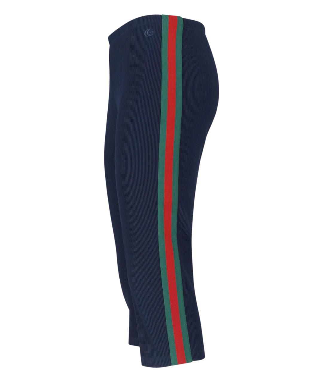 GUCCI Синие хлопковые леггинсы и велосипедки, фото 3