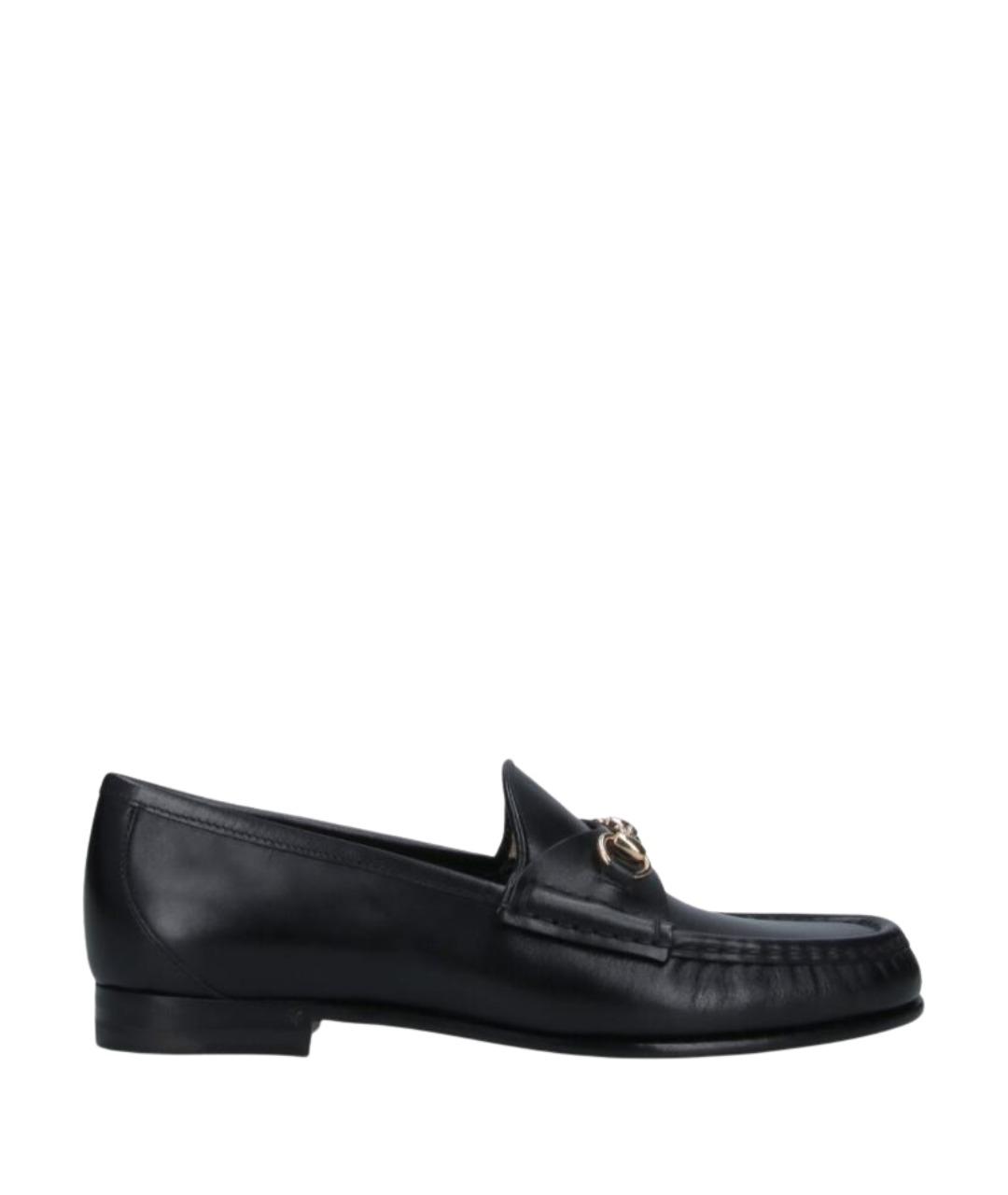 GUCCI Черные кожаные лоферы, фото 1
