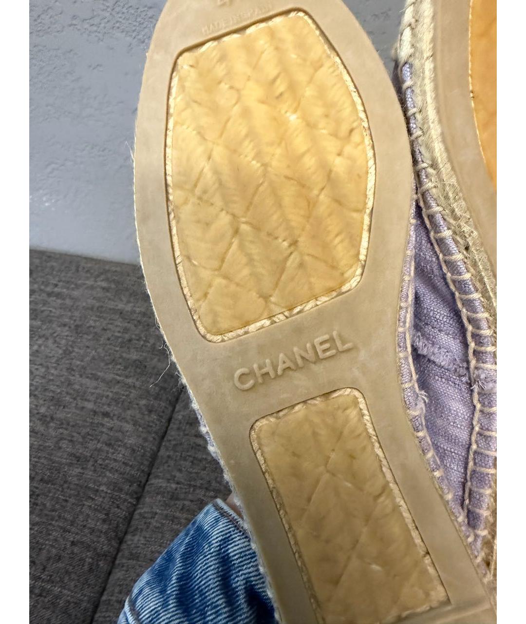 CHANEL Фиолетовые текстильные эспадрильи, фото 7
