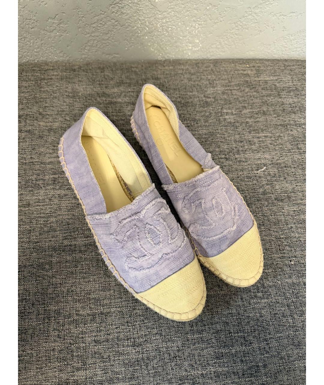 CHANEL Фиолетовые текстильные эспадрильи, фото 2