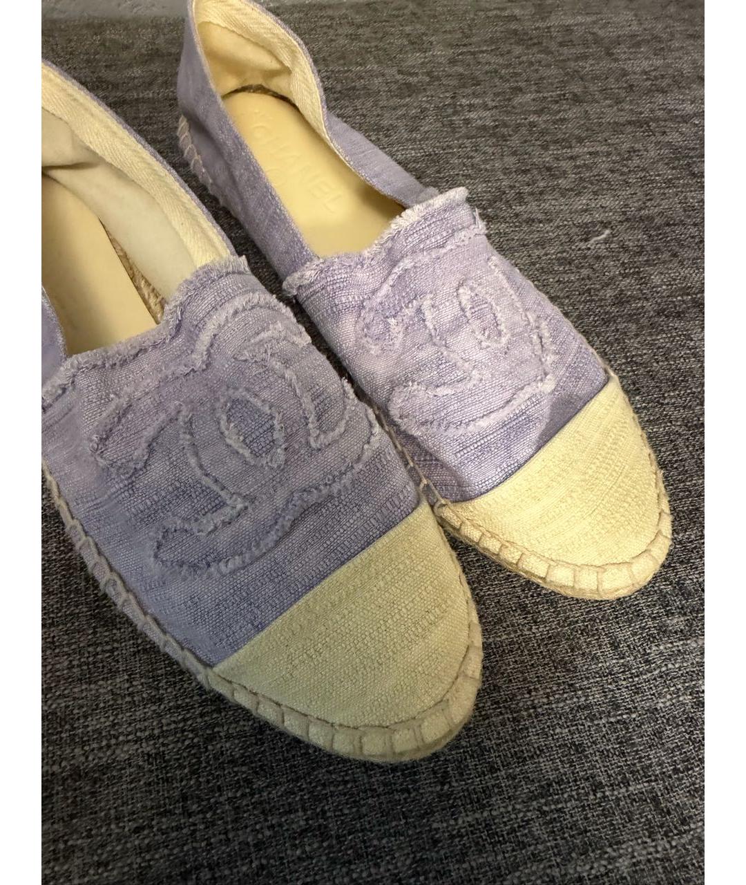 CHANEL Фиолетовые текстильные эспадрильи, фото 3
