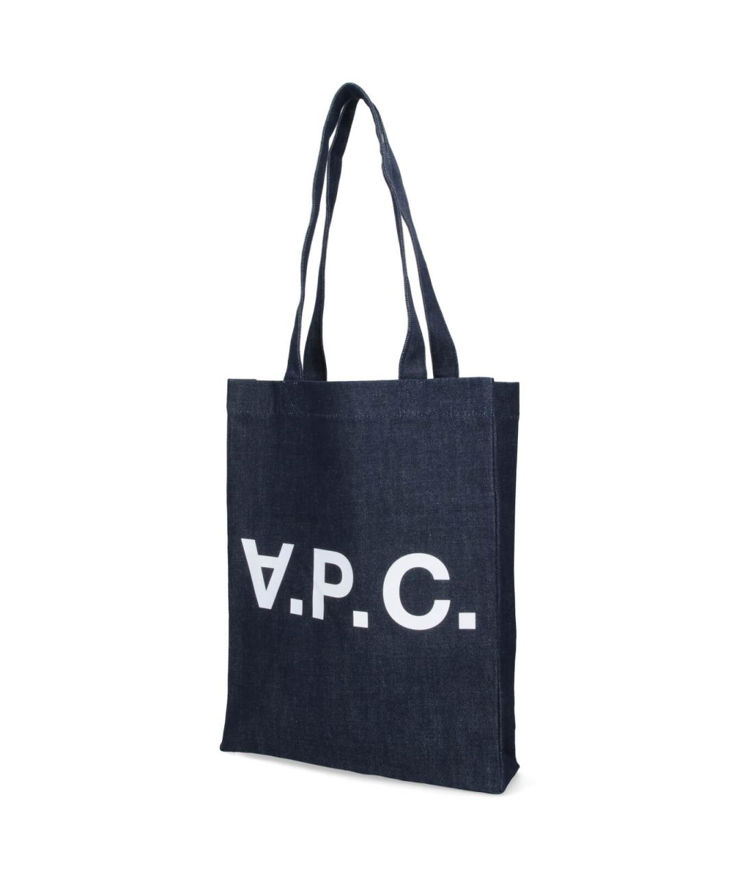 A.P.C. Синяя хлопковая сумка тоут, фото 2