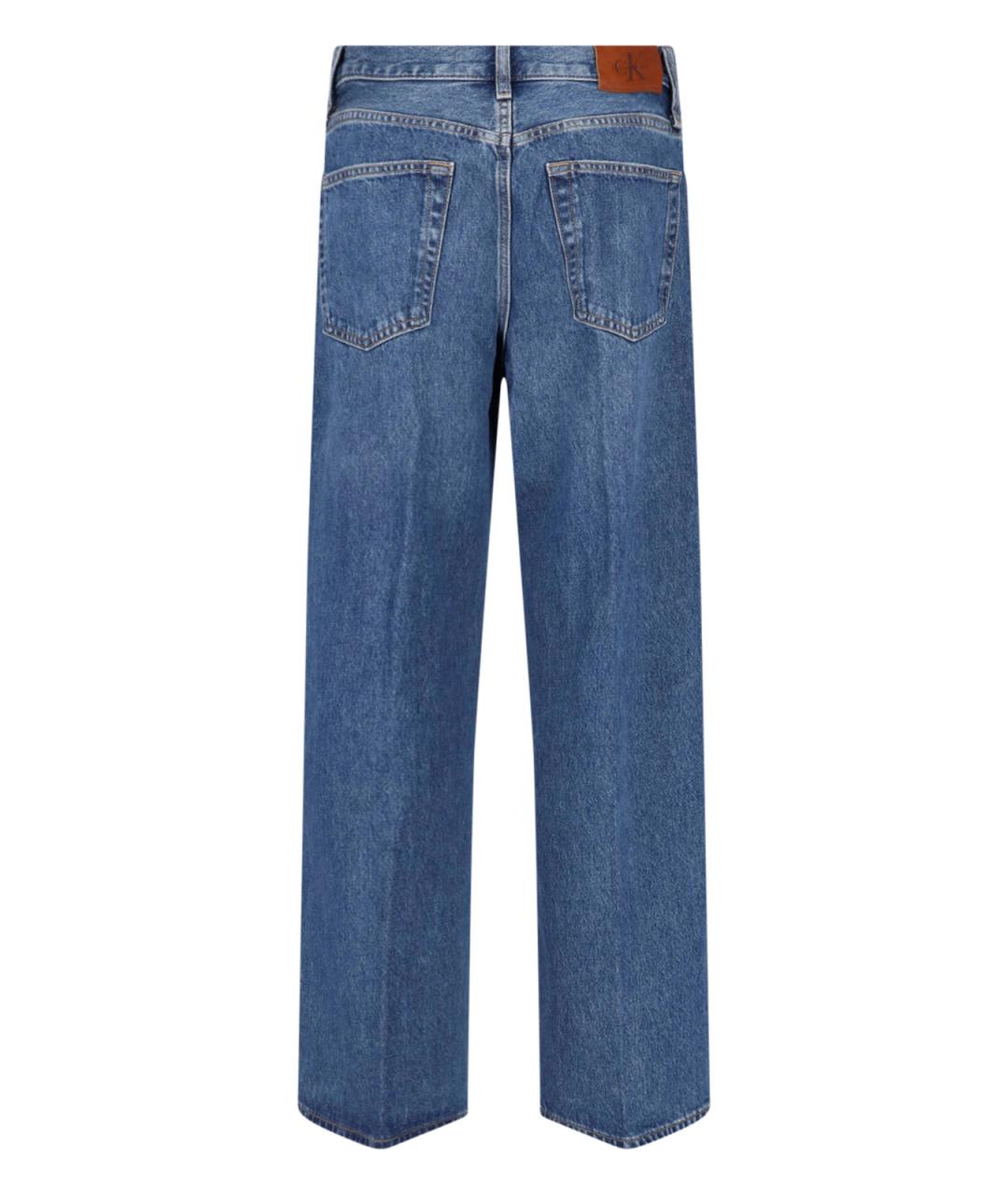 CALVIN KLEIN Синие хлопковые прямые джинсы, фото 2