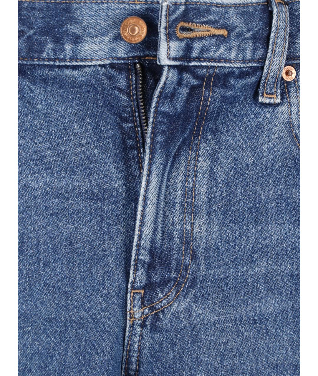 CALVIN KLEIN Синие хлопковые прямые джинсы, фото 4