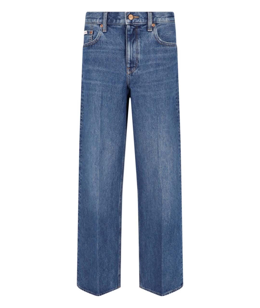 CALVIN KLEIN Синие хлопковые прямые джинсы, фото 1