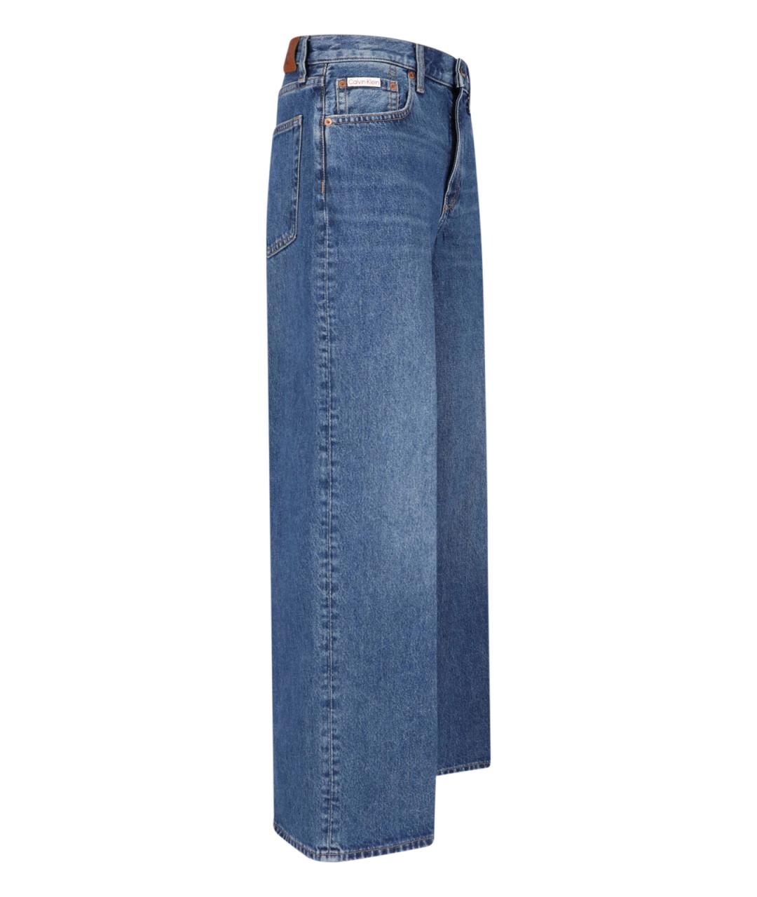 CALVIN KLEIN Синие хлопковые прямые джинсы, фото 3