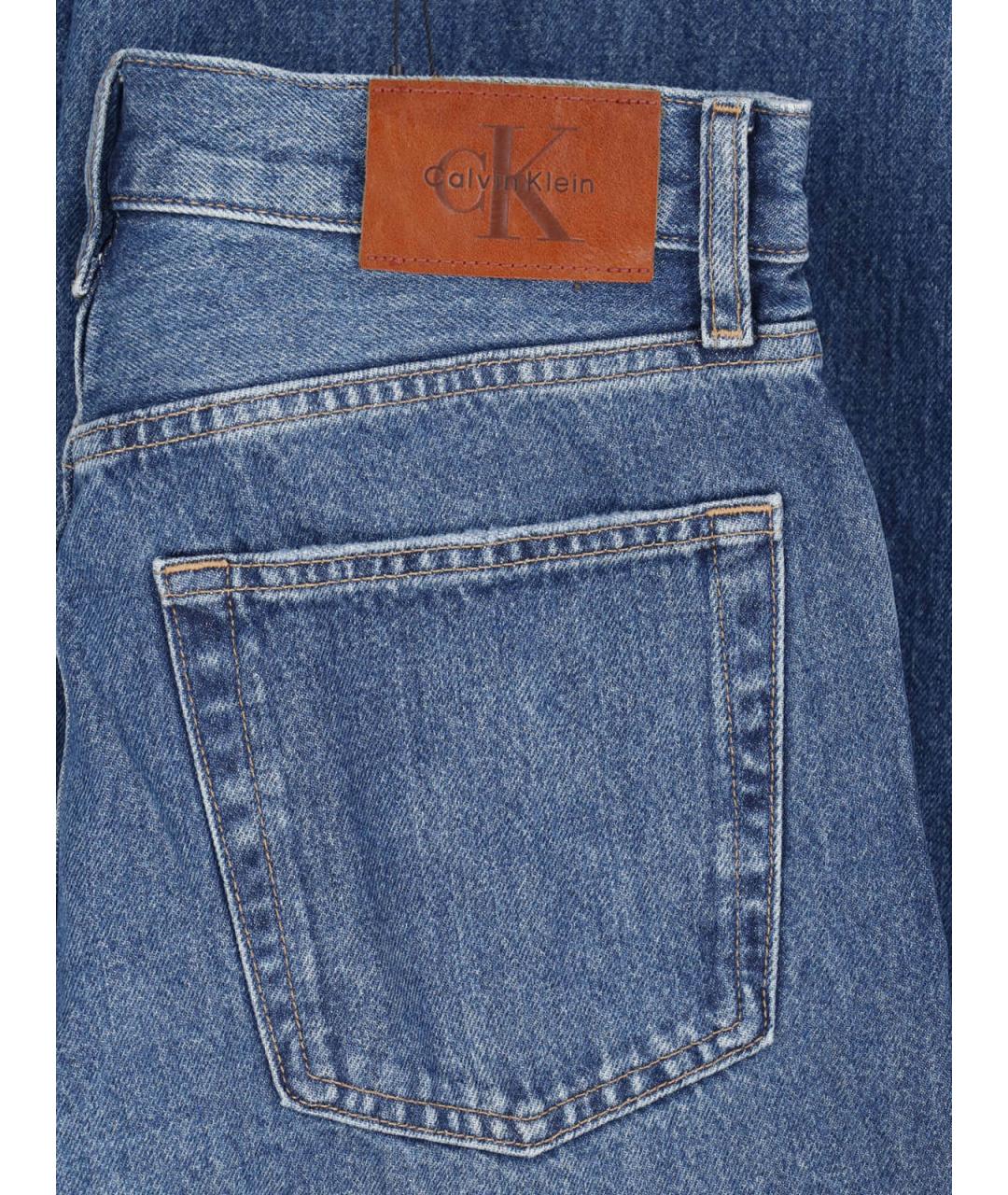 CALVIN KLEIN Синие хлопковые прямые джинсы, фото 5
