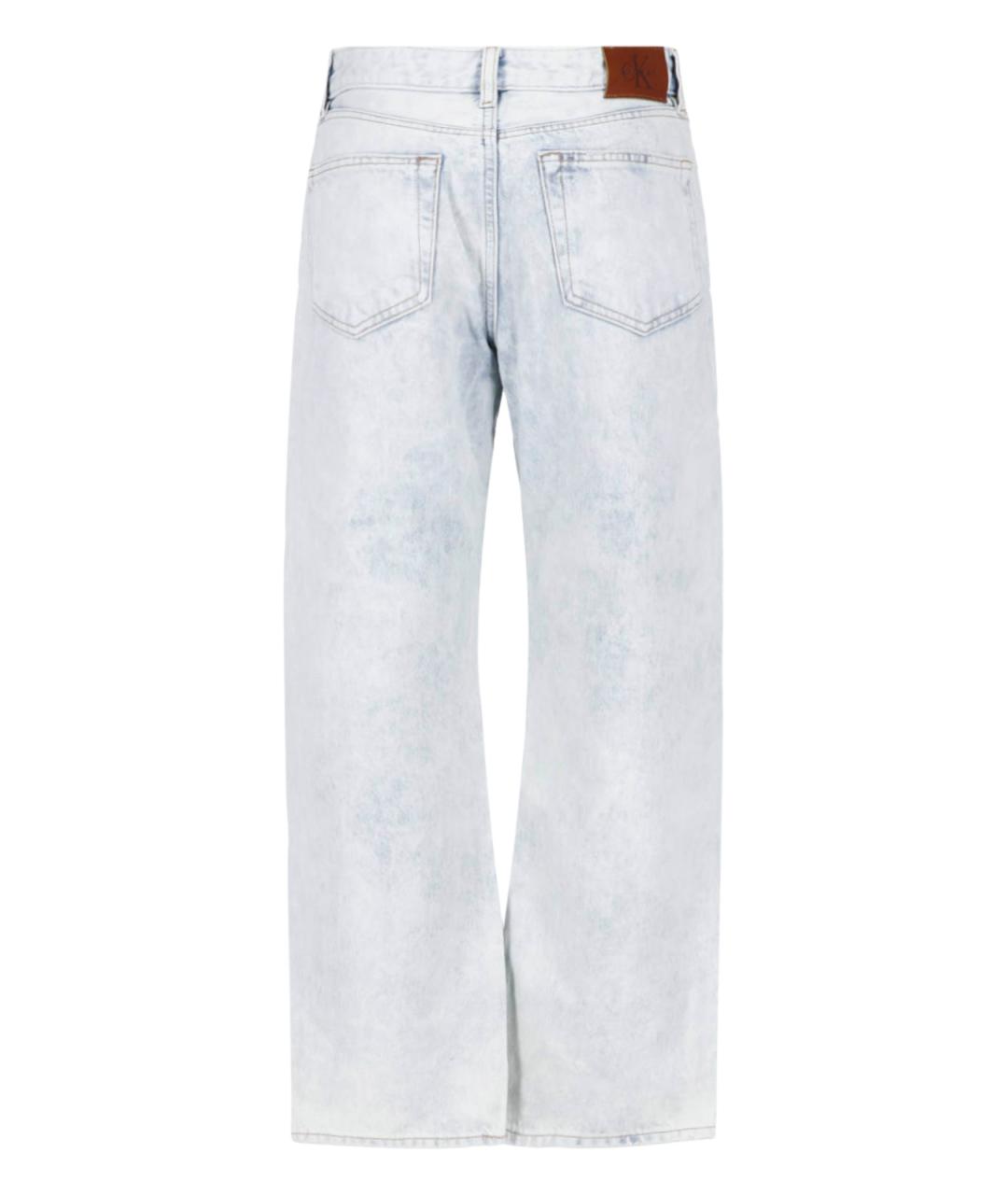CALVIN KLEIN Голубые хлопковые прямые джинсы, фото 2
