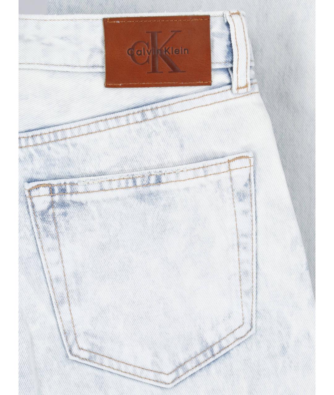 CALVIN KLEIN Голубые хлопковые прямые джинсы, фото 5