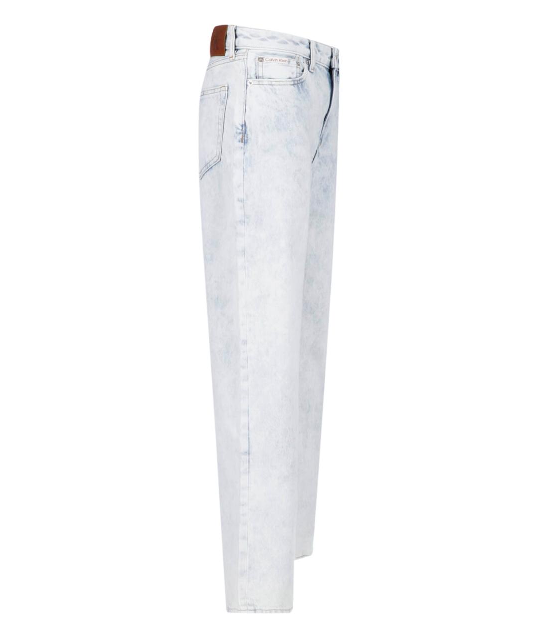 CALVIN KLEIN Голубые хлопковые прямые джинсы, фото 3