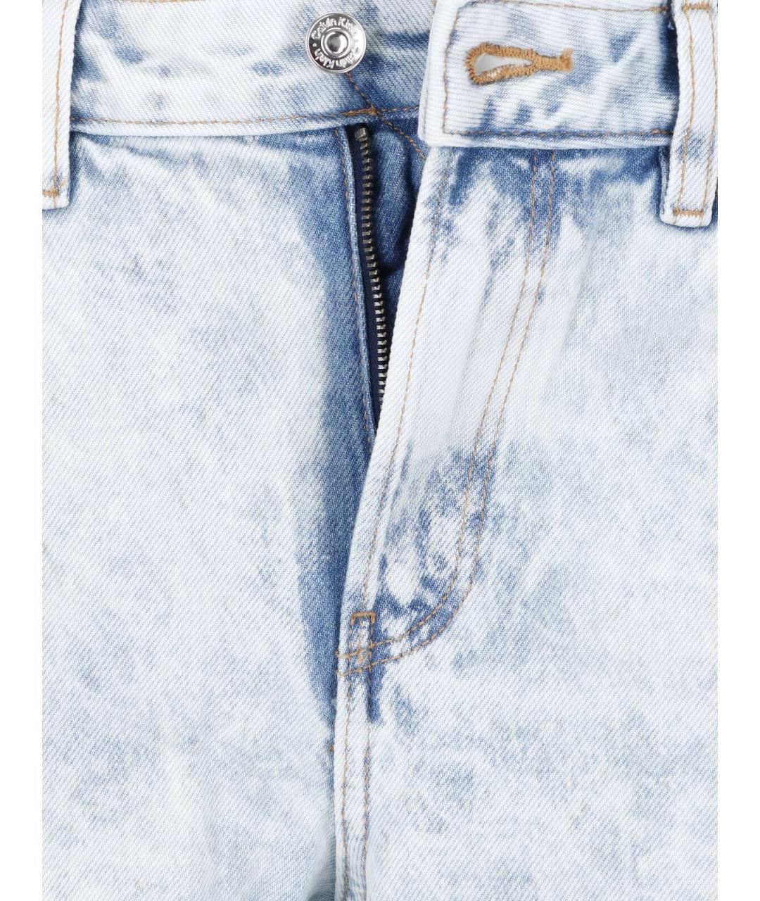 CALVIN KLEIN Голубые хлопковые прямые джинсы, фото 4