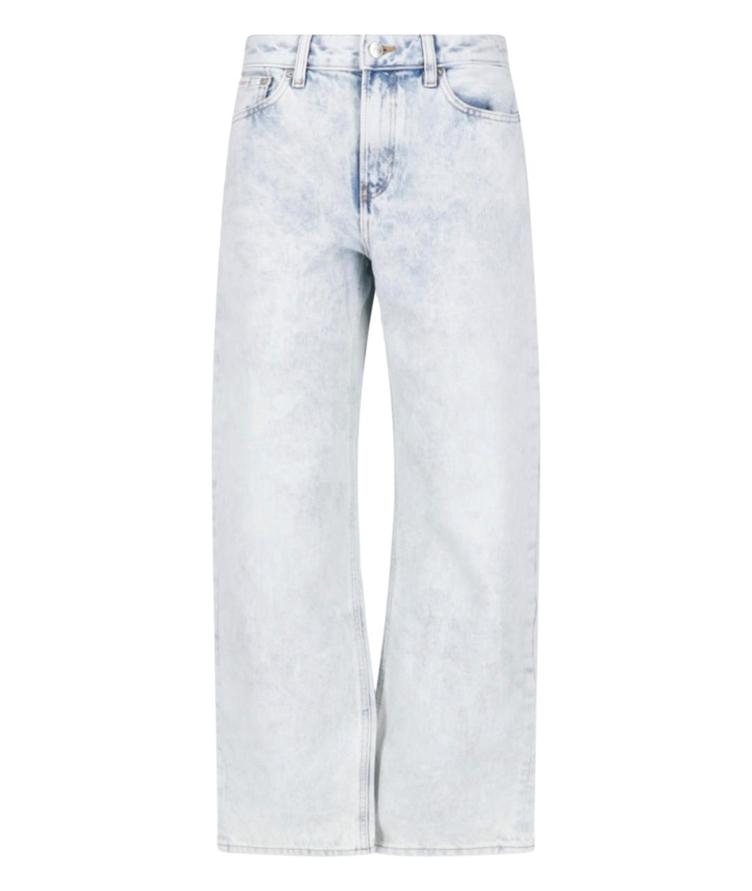 CALVIN KLEIN Голубые хлопковые прямые джинсы, фото 1
