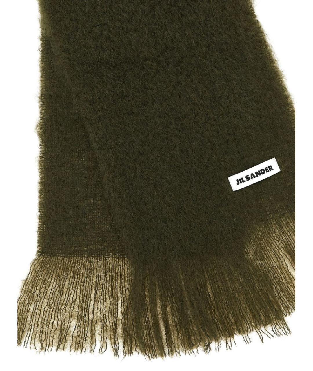 JIL SANDER Хаки шарф, фото 2