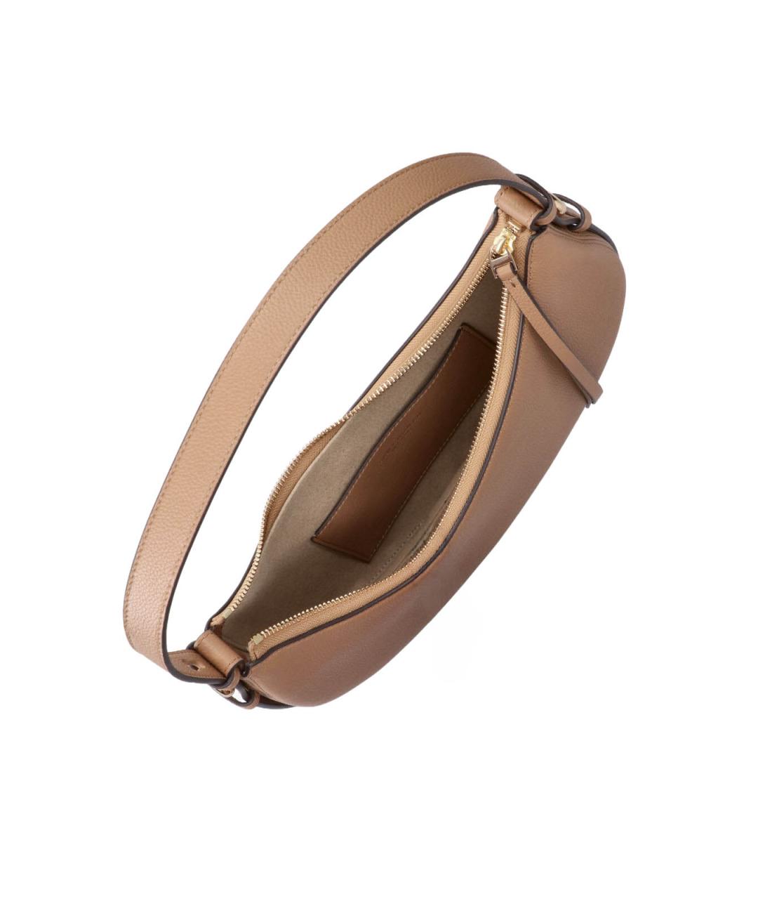 TORY BURCH Бежевая кожаная сумка через плечо, фото 4
