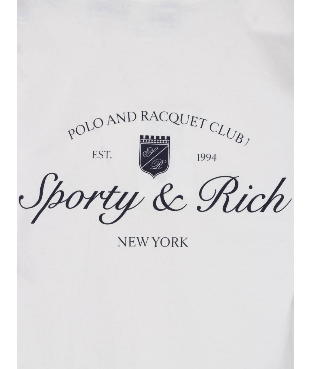 SPORTY AND RICH Белая хлопковая футболка, фото 3
