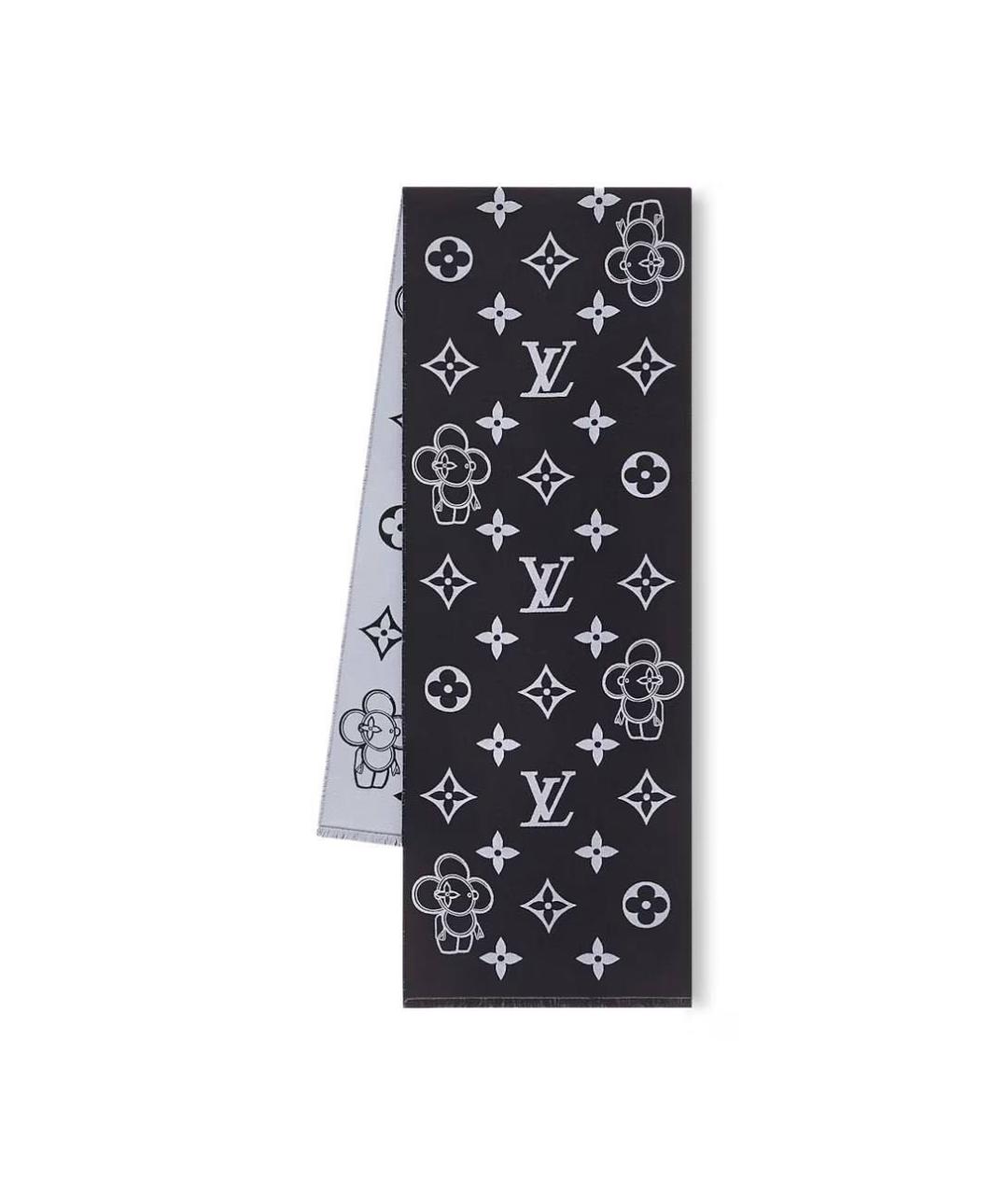 LOUIS VUITTON Серый шерстяной шарф, фото 1