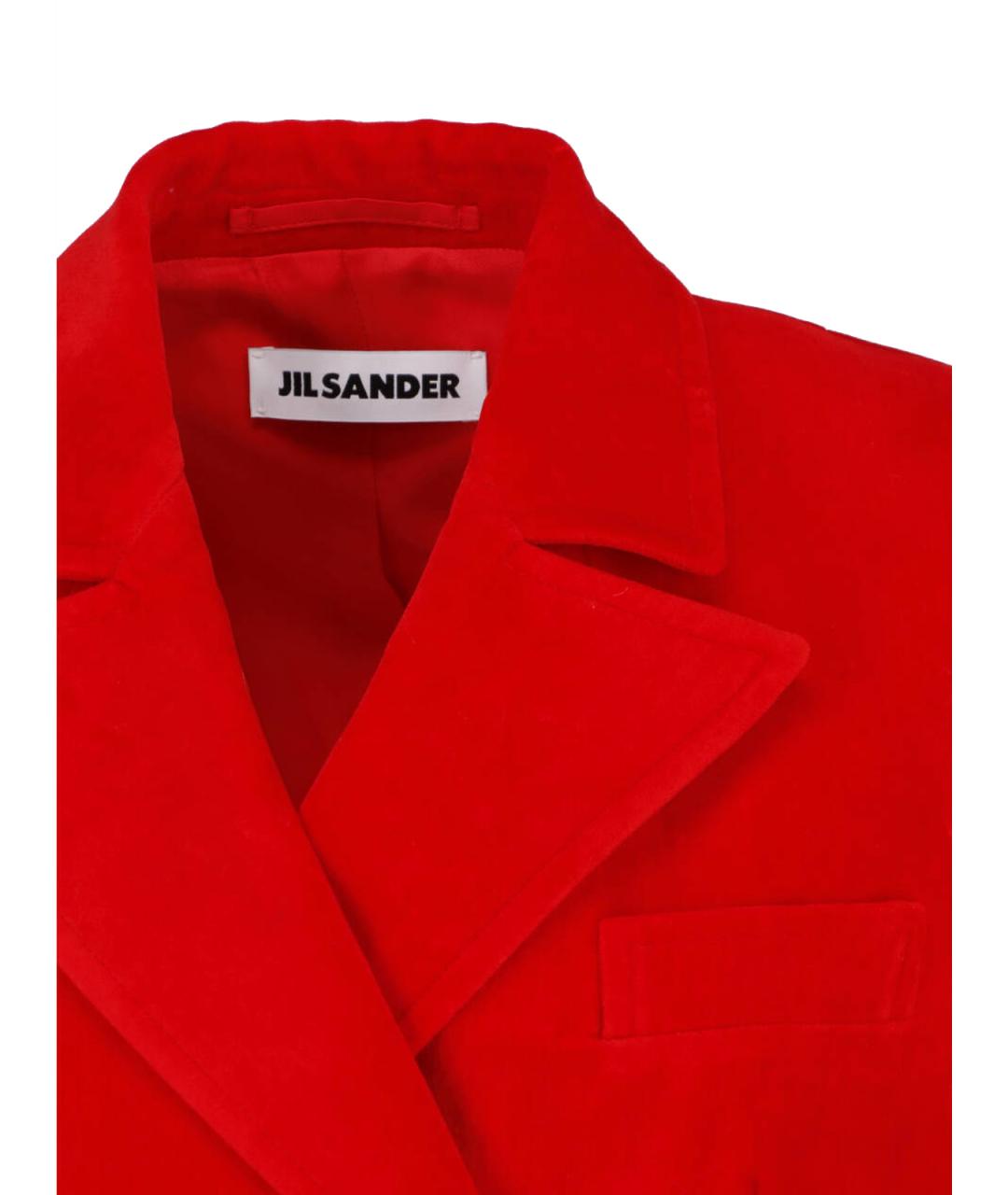 JIL SANDER Красное хлопковое пальто, фото 5