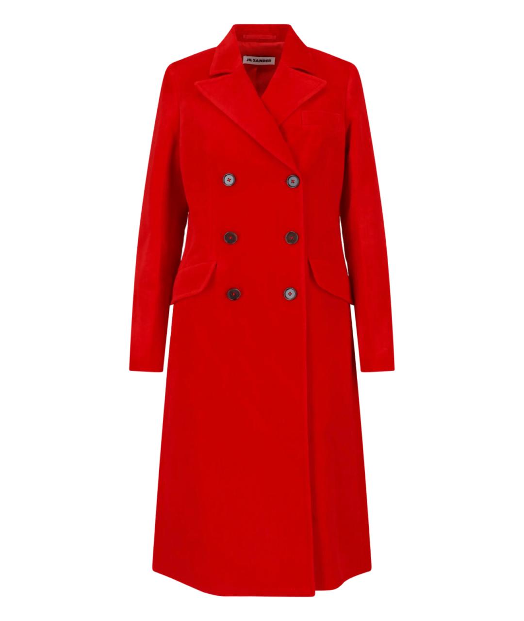 JIL SANDER Красное хлопковое пальто, фото 1