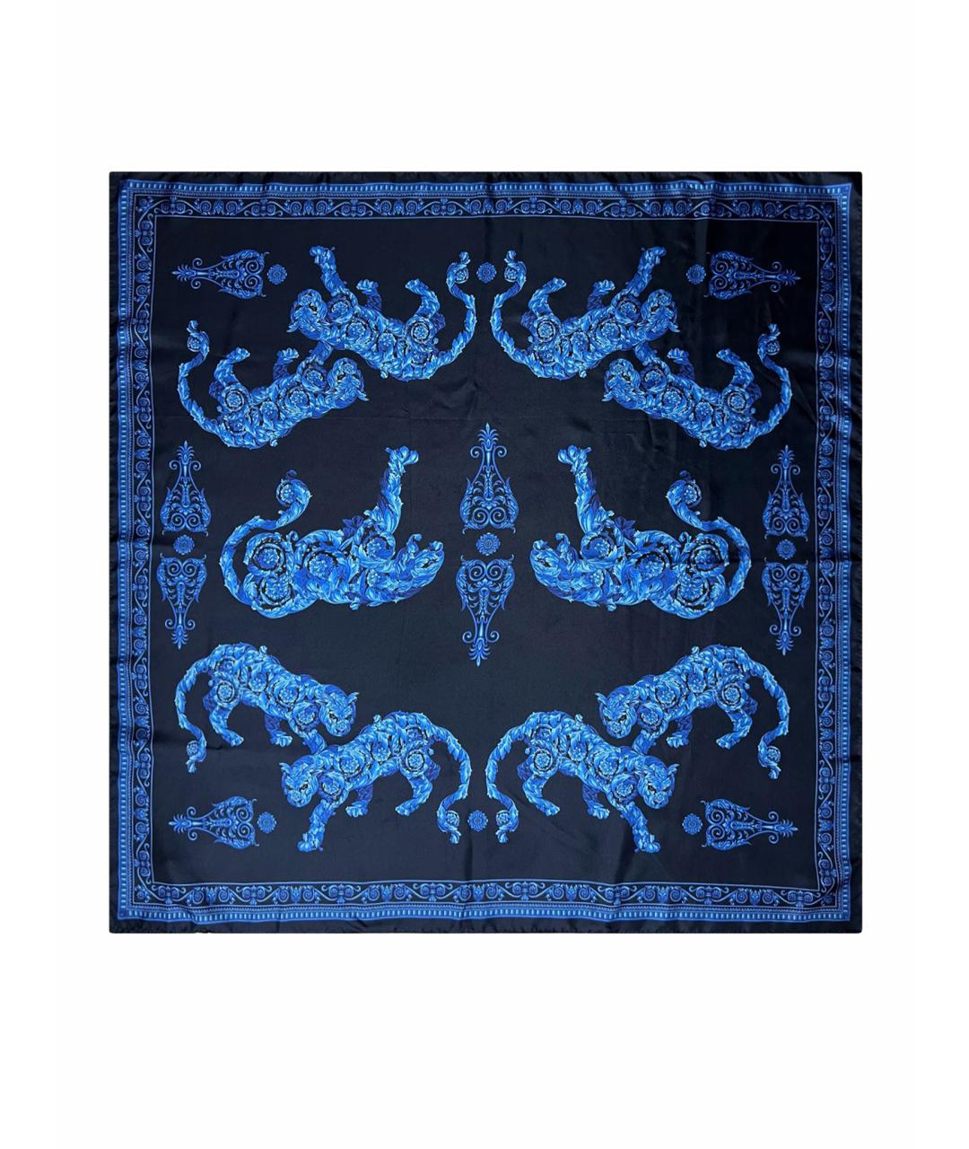 VERSACE COLLECTION Синий шелковый платок, фото 10