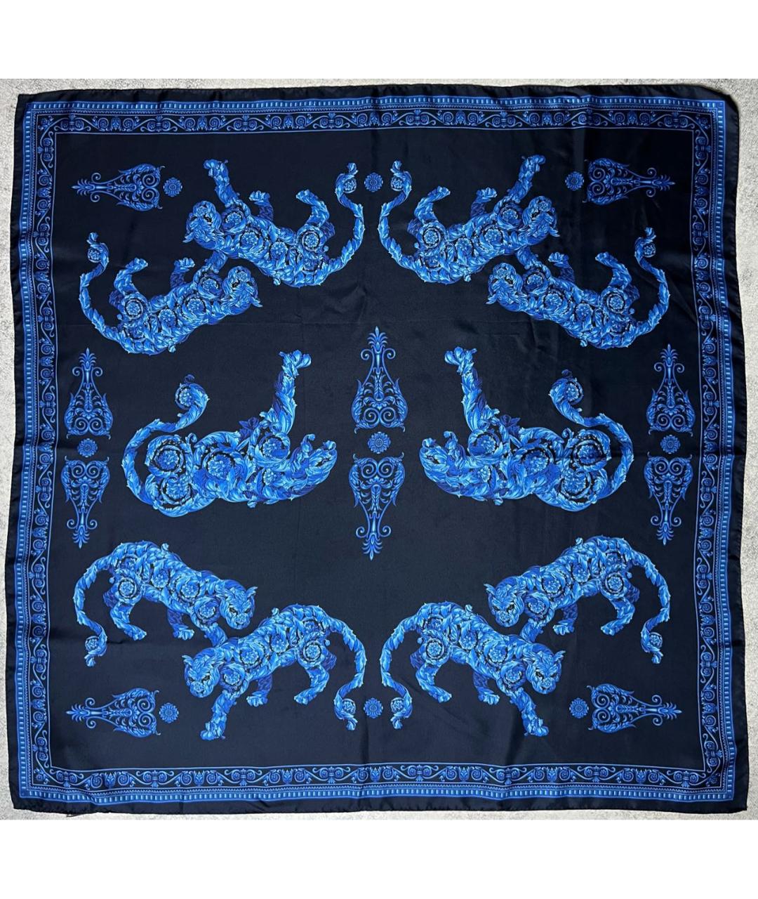 VERSACE COLLECTION Синий шелковый платок, фото 9