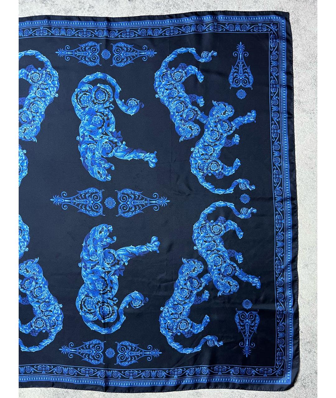 VERSACE COLLECTION Синий шелковый платок, фото 6