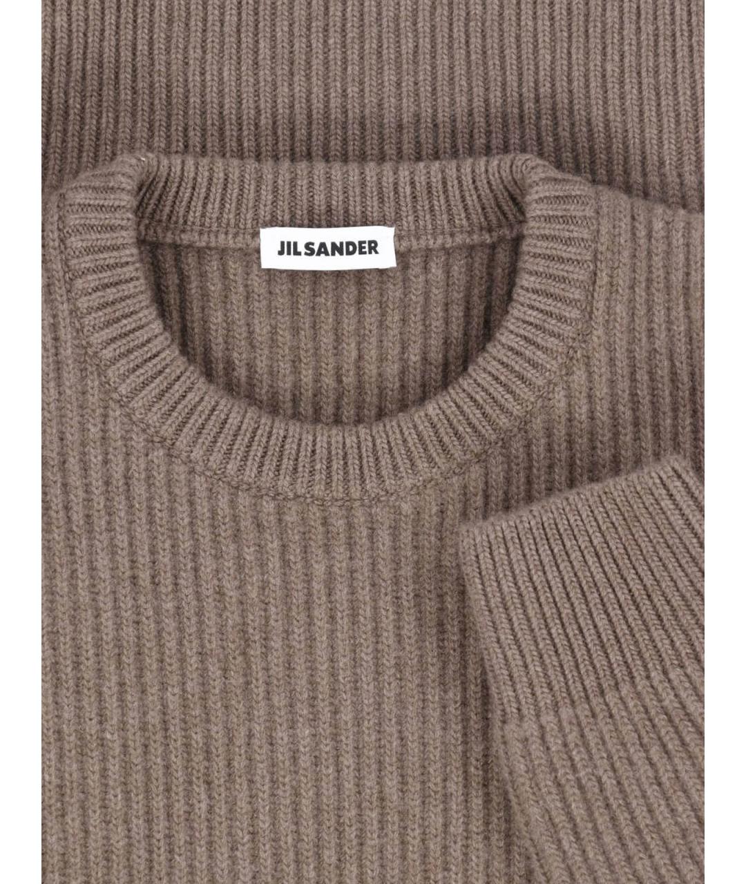 JIL SANDER Коричневый шерстяной джемпер / свитер, фото 3