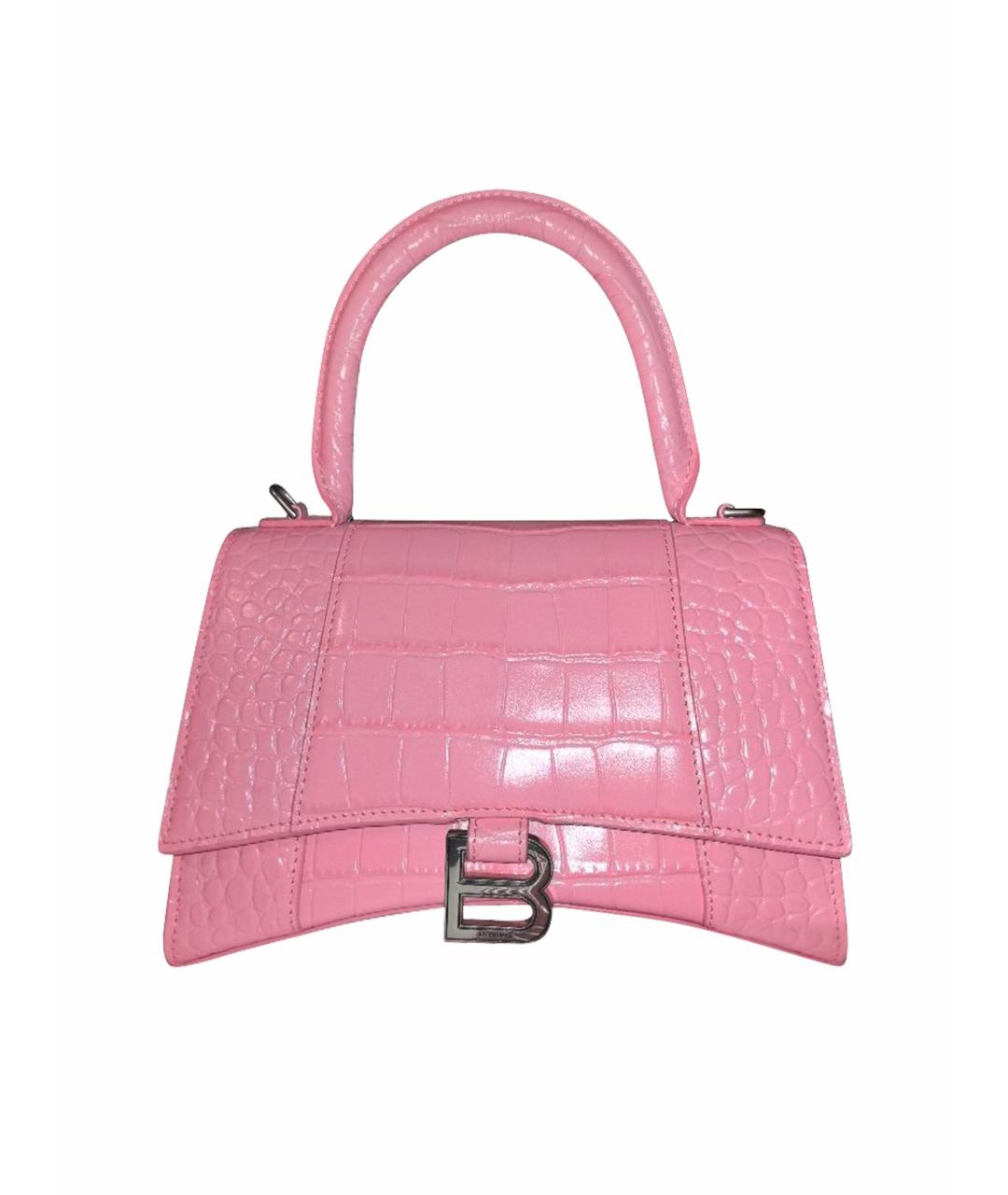 BALENCIAGA Розовая кожаная сумка с короткими ручками, фото 1