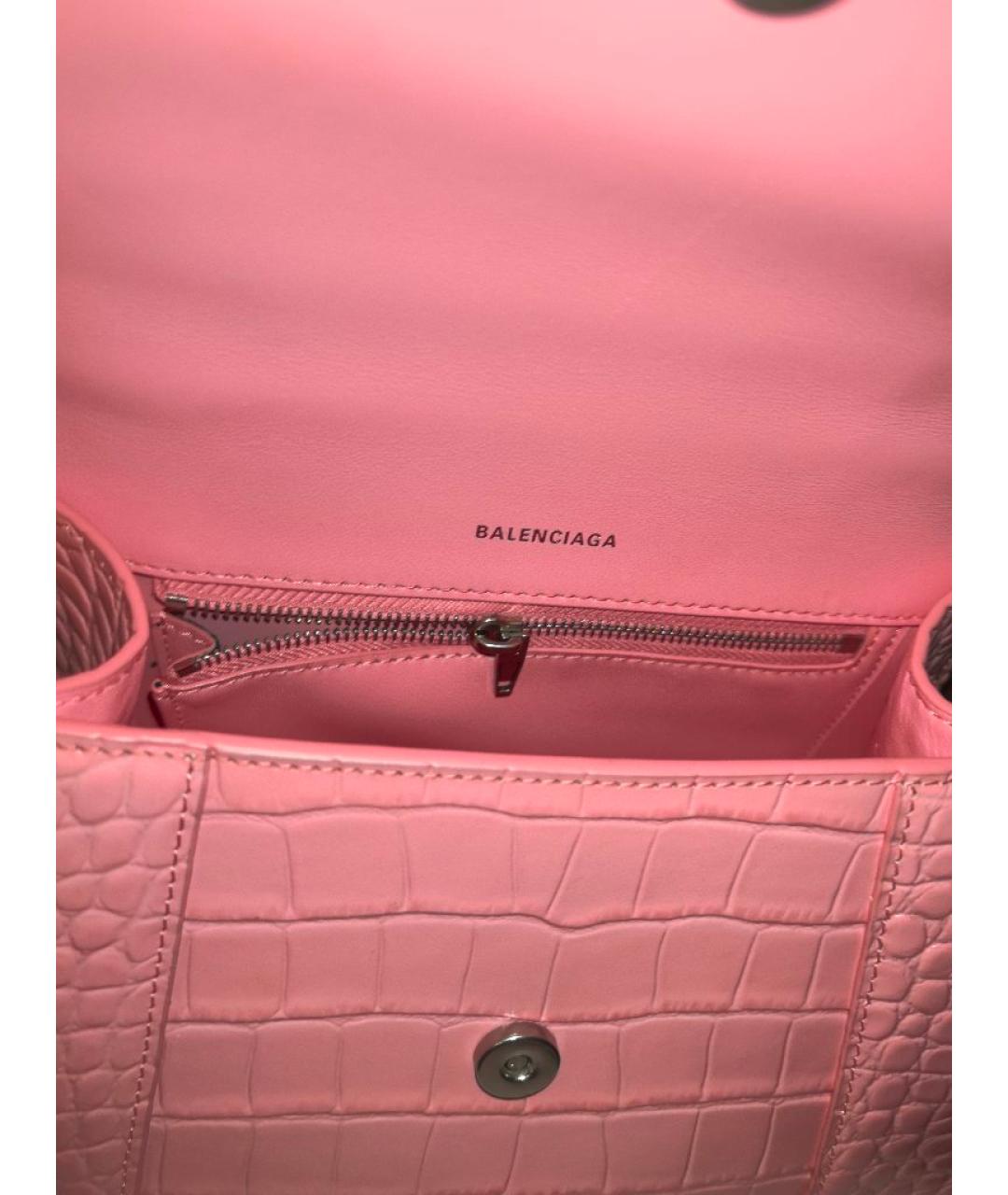BALENCIAGA Розовая кожаная сумка с короткими ручками, фото 4
