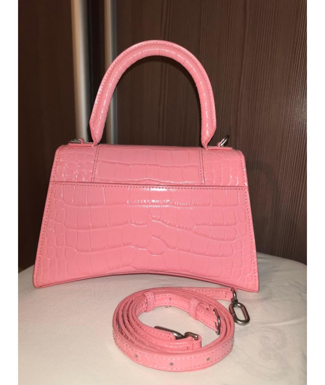 BALENCIAGA Розовая кожаная сумка с короткими ручками, фото 3
