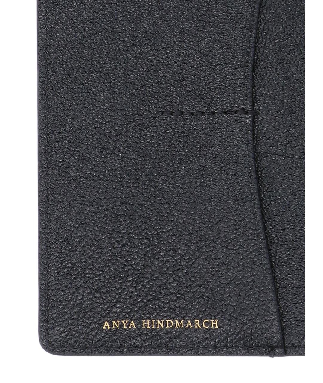 ANYA HINDMARCH Черный кожаный кошелек, фото 4