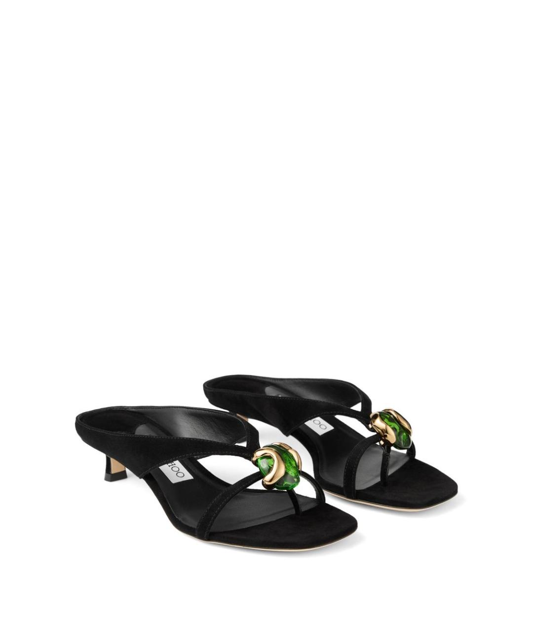 JIMMY CHOO Черные замшевые мюли, фото 2