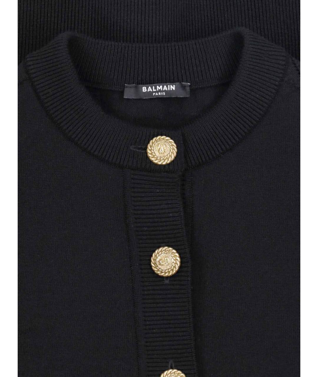 BALMAIN Черный шерстяной кардиган, фото 3