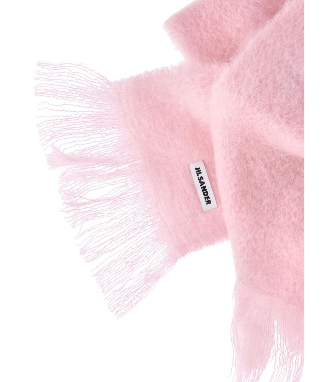 JIL SANDER Розовый шерстяной шарф, фото 3