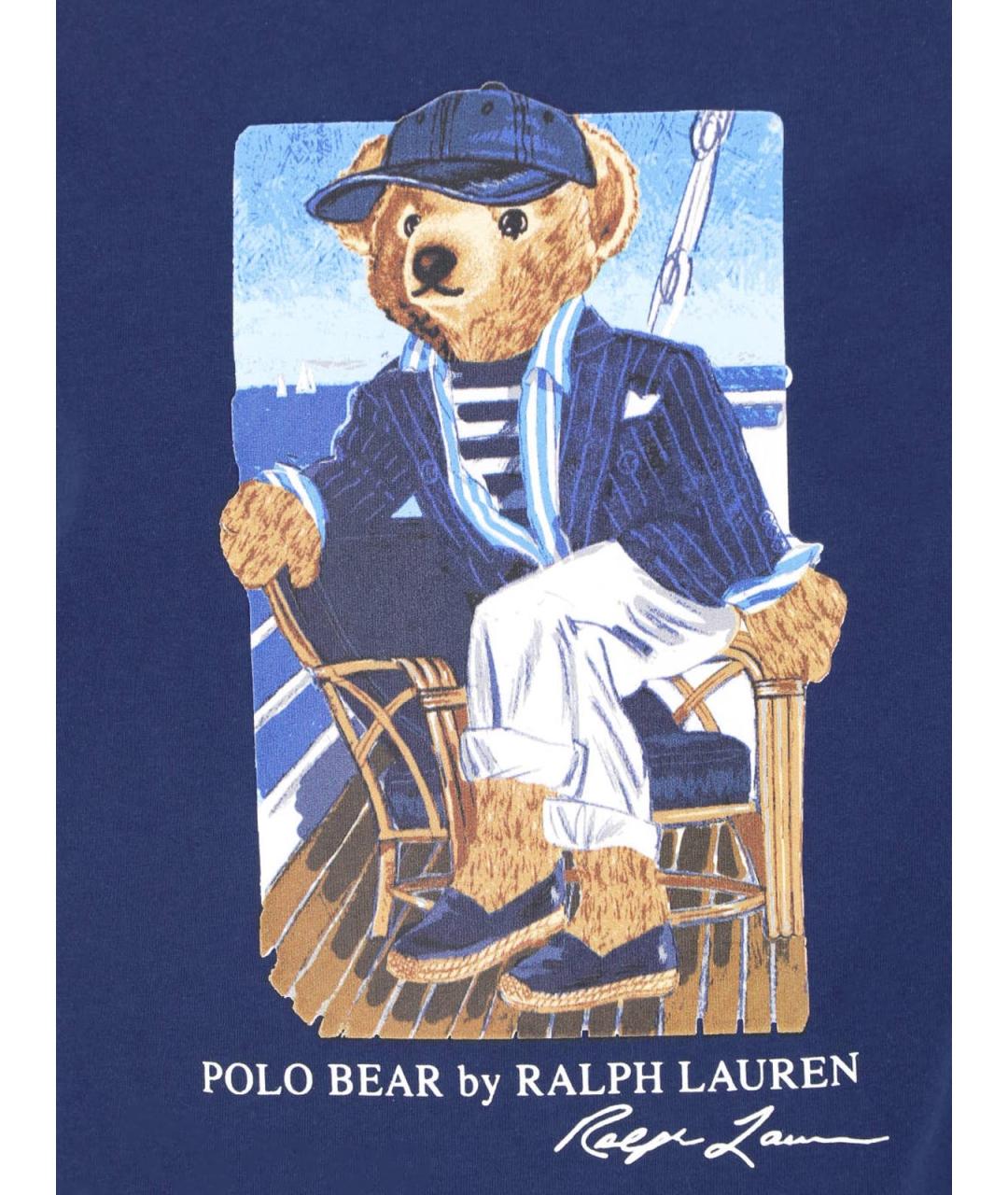POLO RALPH LAUREN Синяя хлопковая футболка, фото 3