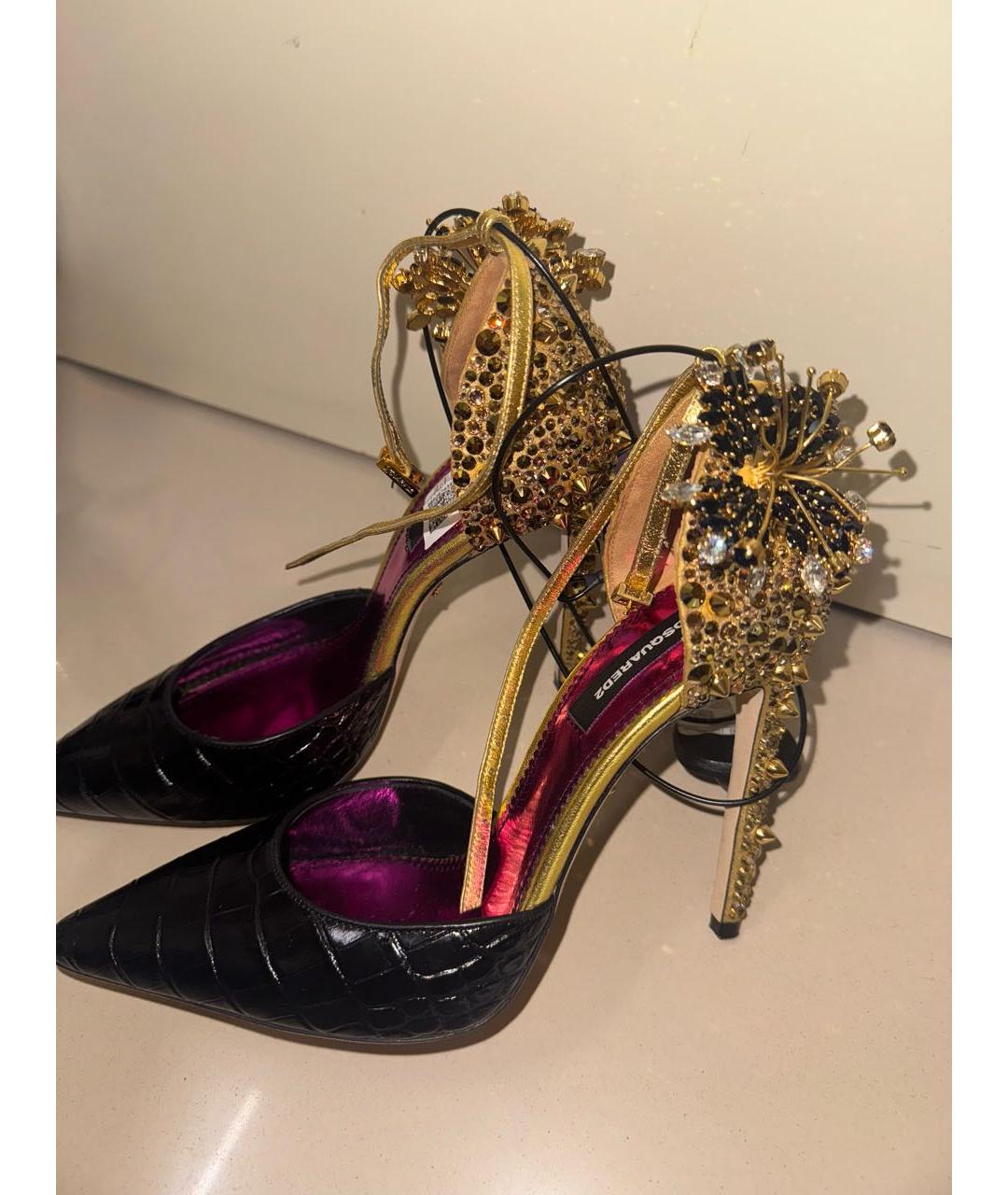 DSQUARED2 Черные кожаные туфли, фото 5