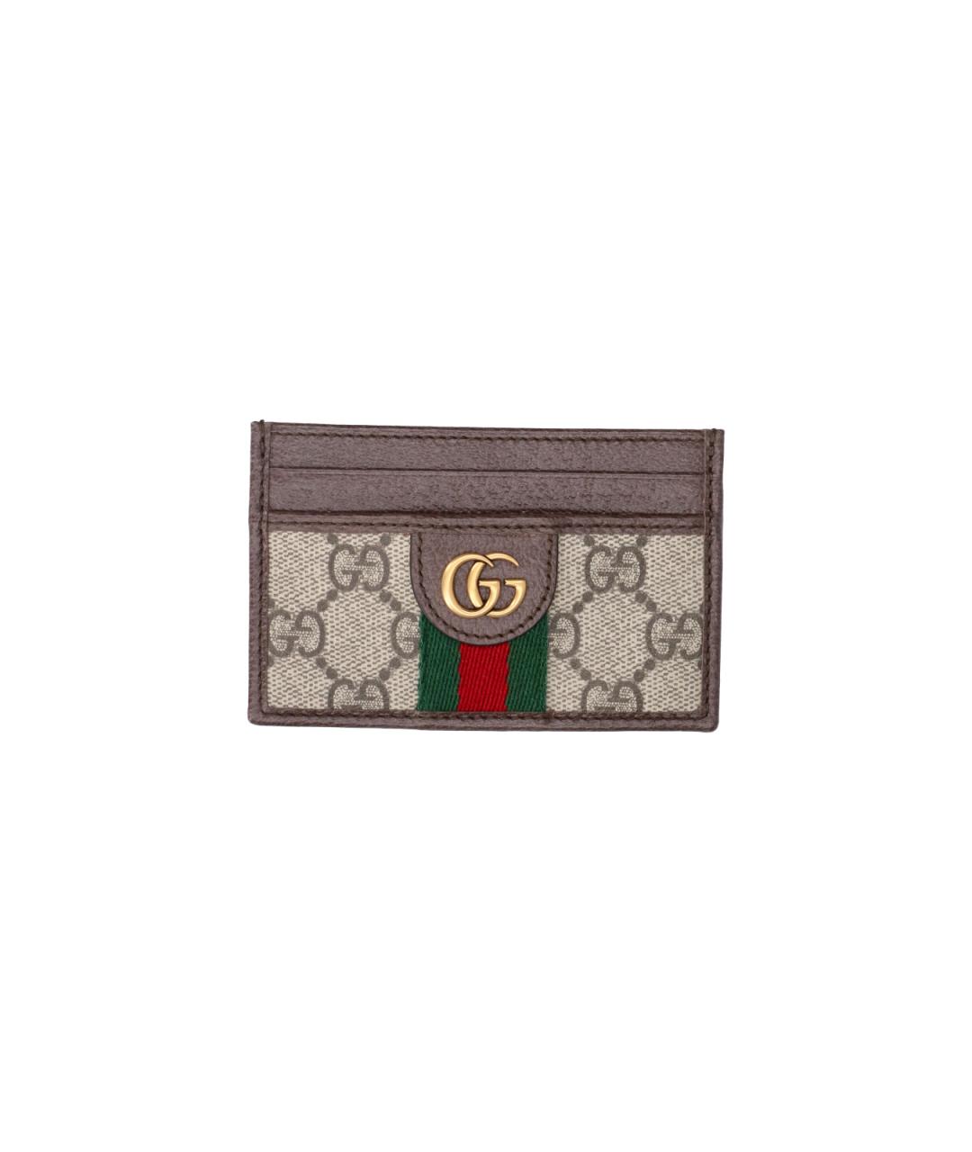GUCCI Бежевый полиуретановый кардхолдер, фото 1