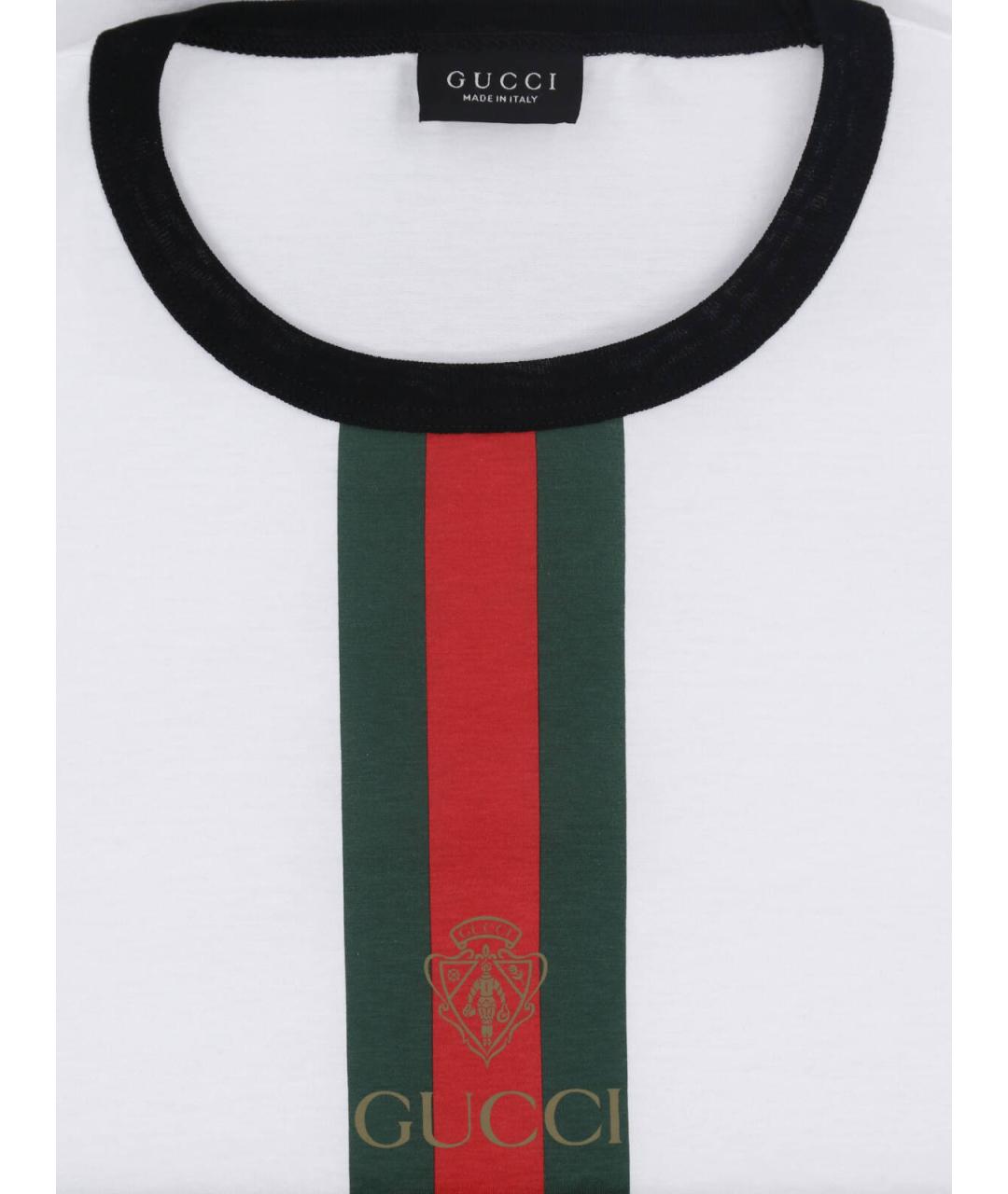 GUCCI Белая хлопковая футболка, фото 3
