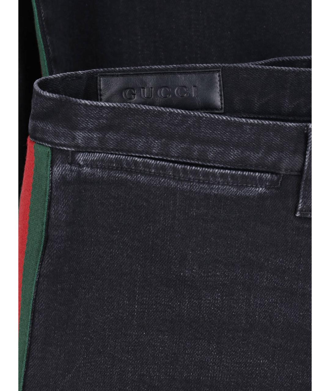 GUCCI Темно-синие хлопковые прямые джинсы, фото 5