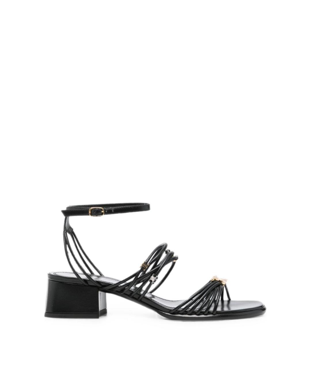 CELINE Черные кожаные босоножки, фото 1