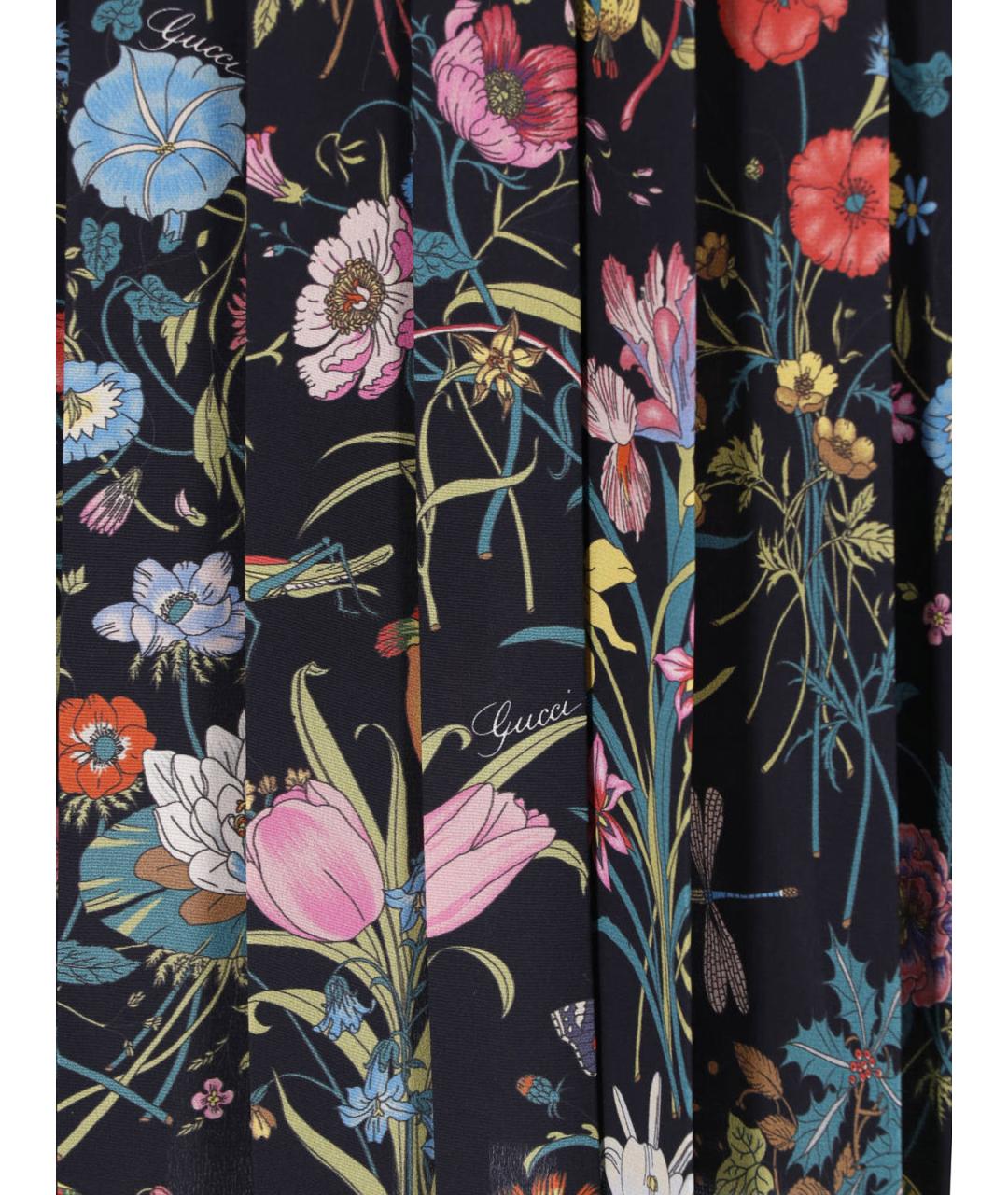 GUCCI Мульти шелковая юбка миди, фото 5