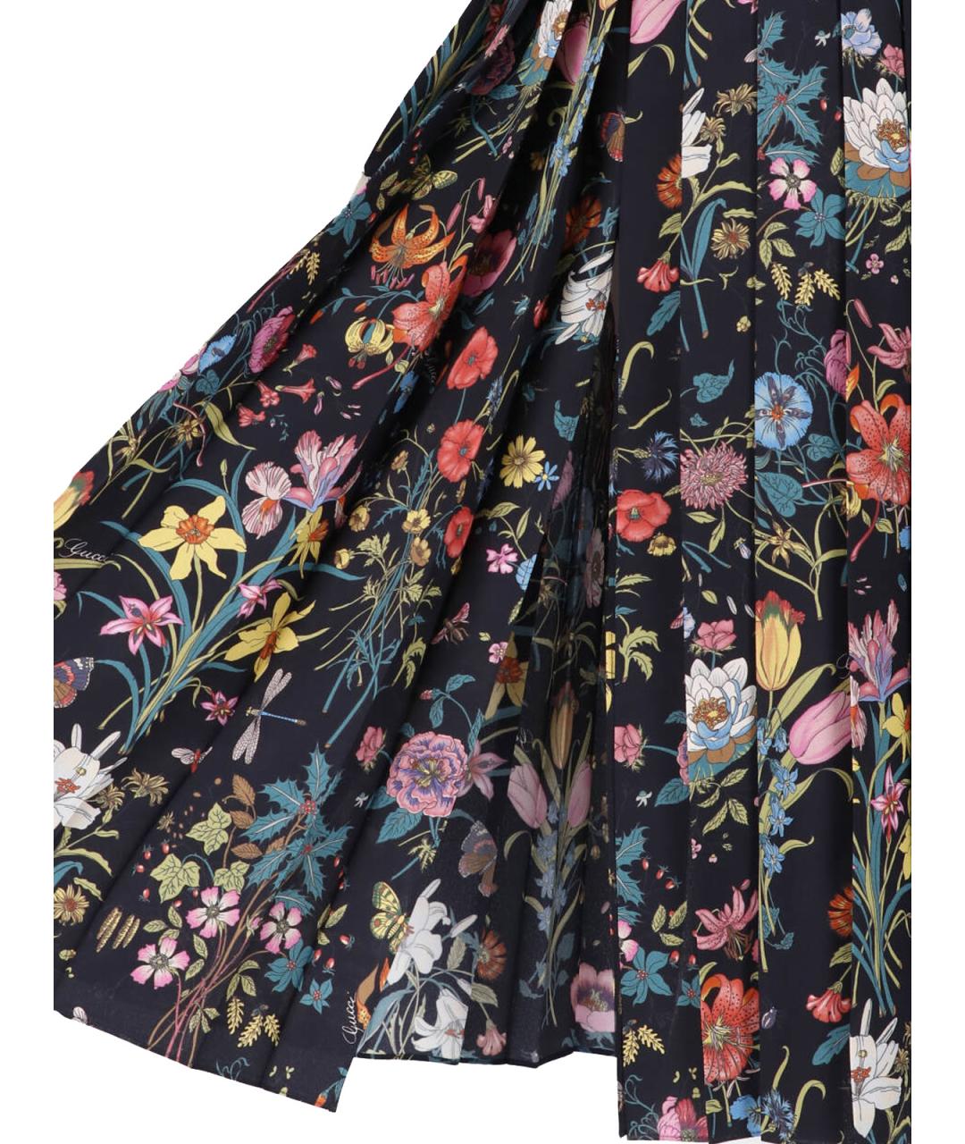 GUCCI Мульти шелковая юбка миди, фото 4