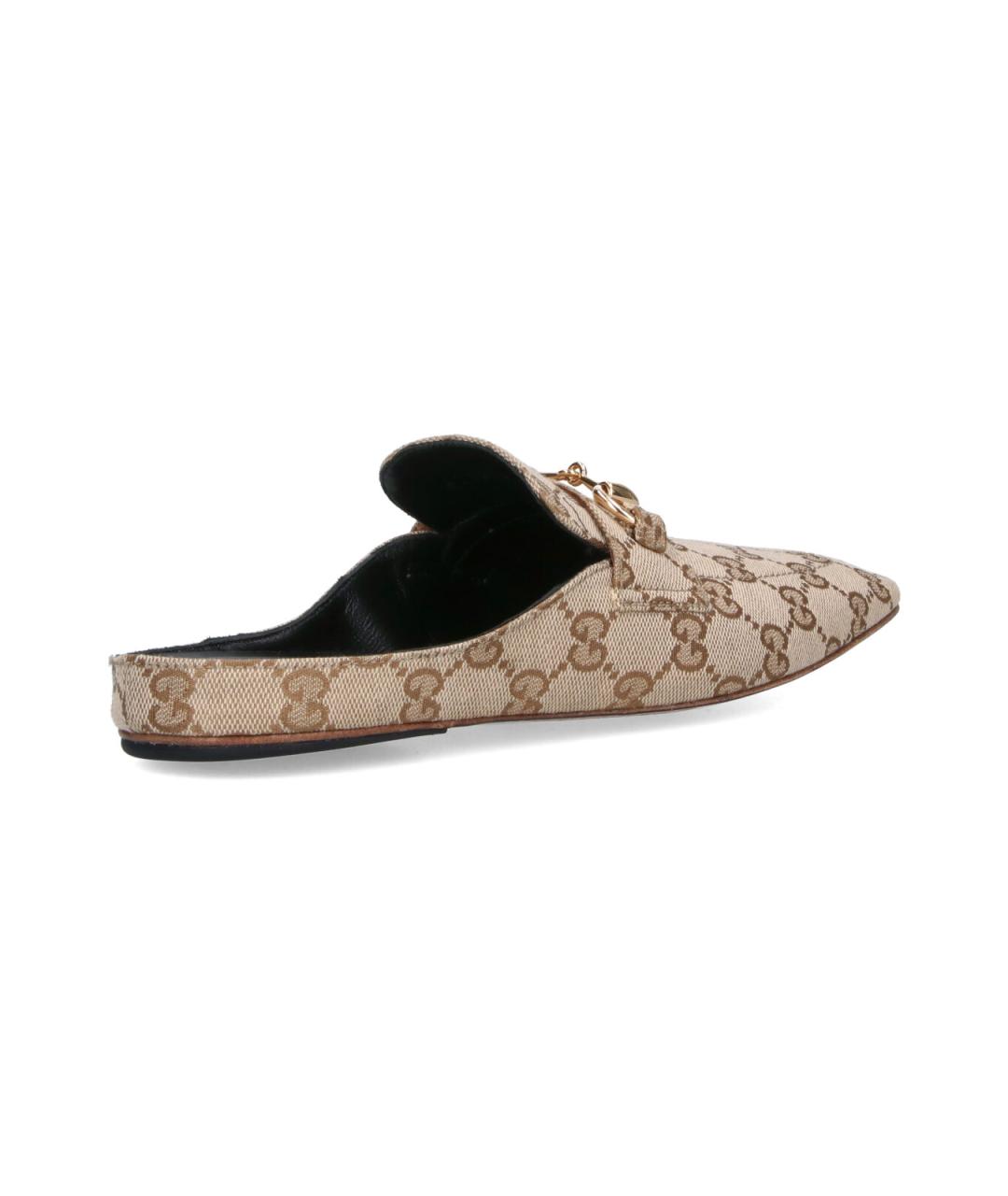 GUCCI Бежевые текстильные мюли, фото 4