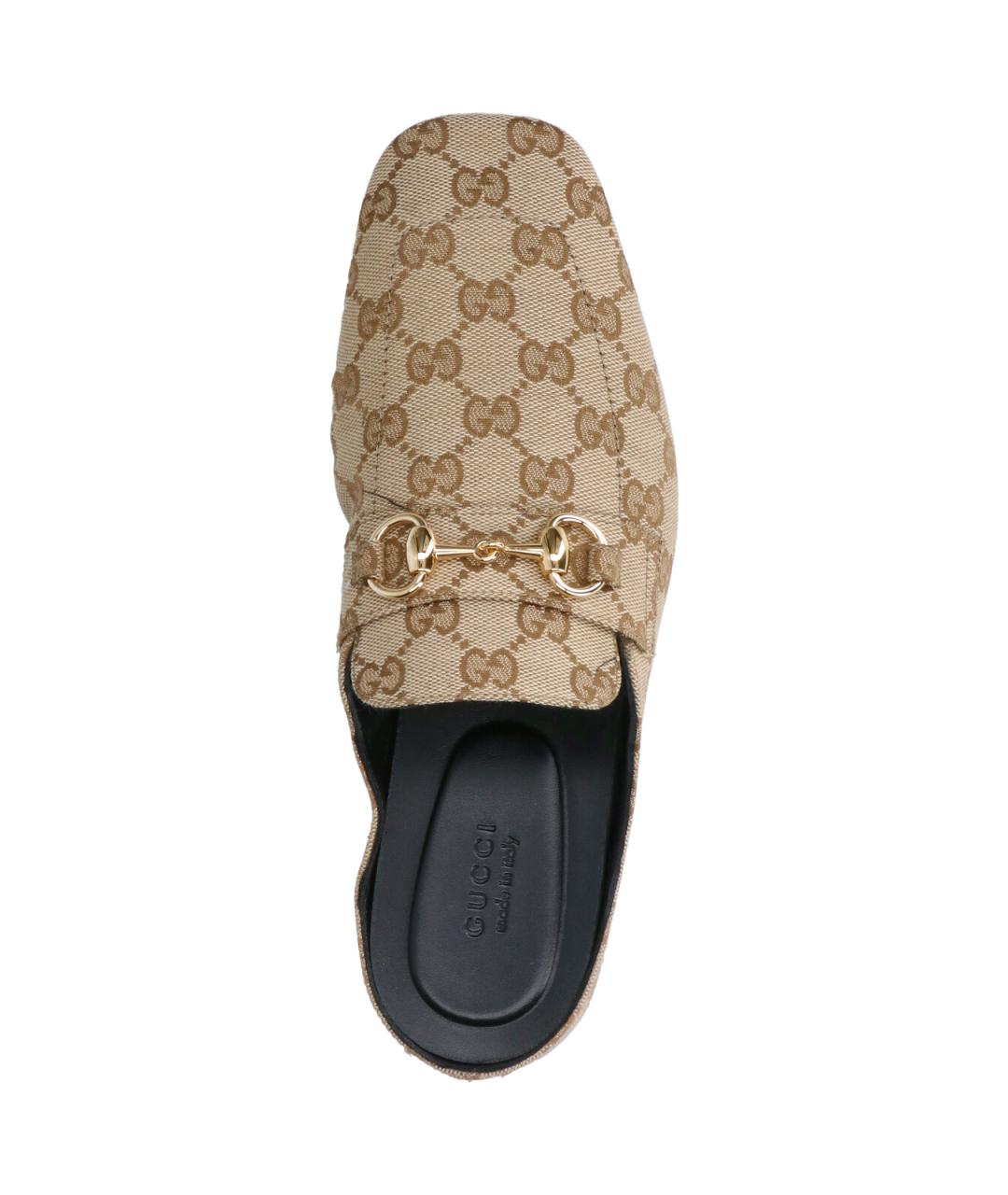 GUCCI Бежевые текстильные мюли, фото 5