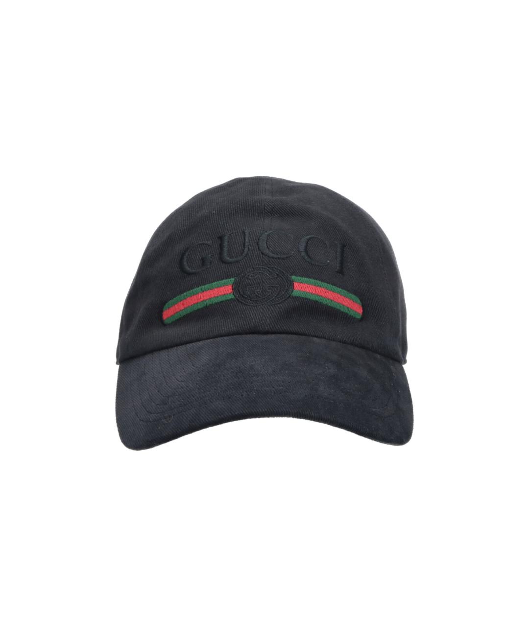 GUCCI Черная хлопковая кепка/бейсболка, фото 1