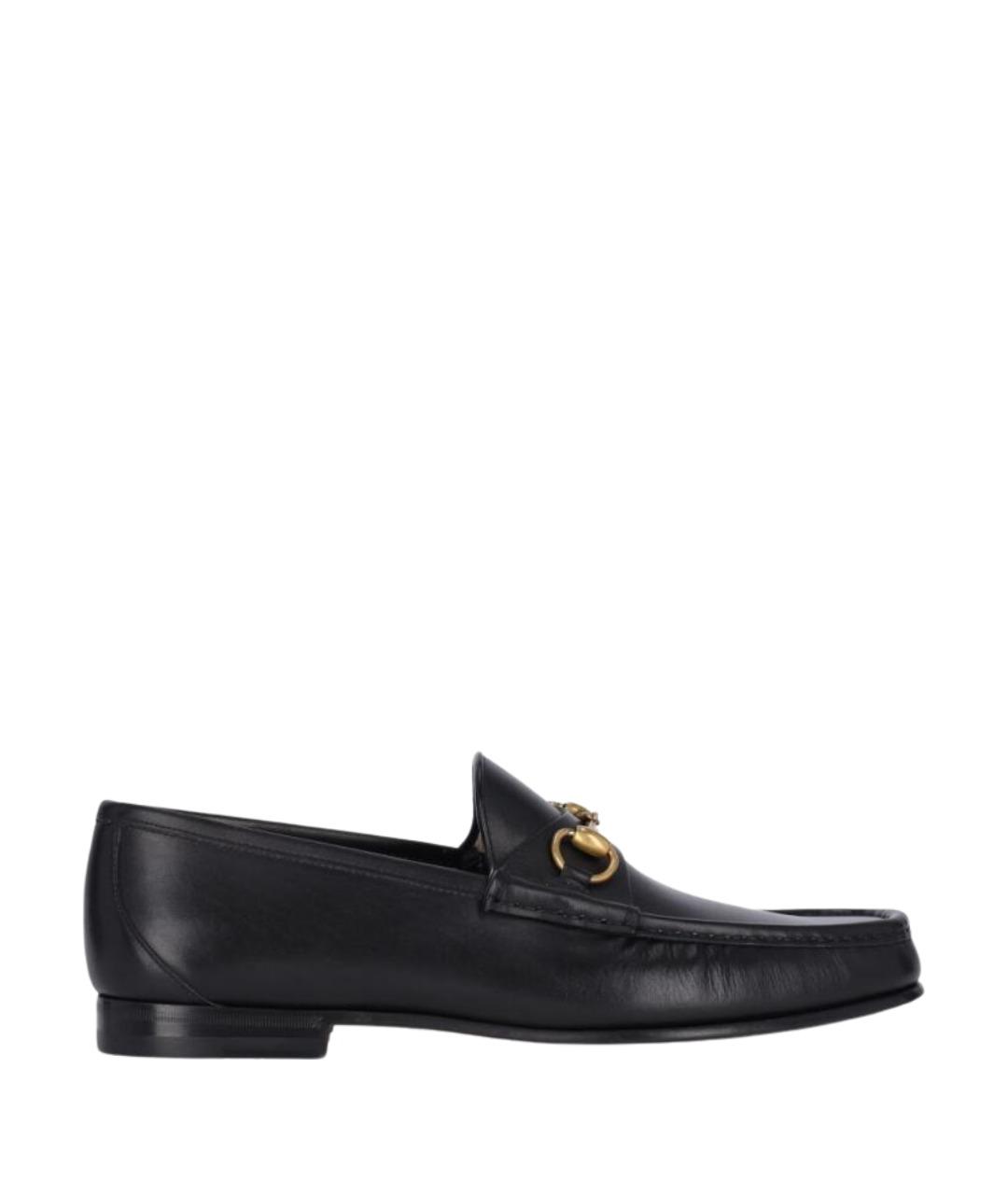 GUCCI Черные кожаные лоферы, фото 1