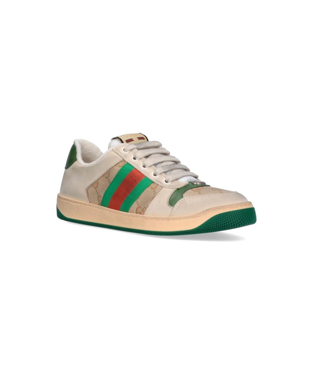 GUCCI Бежевые кожаные кеды, фото 2