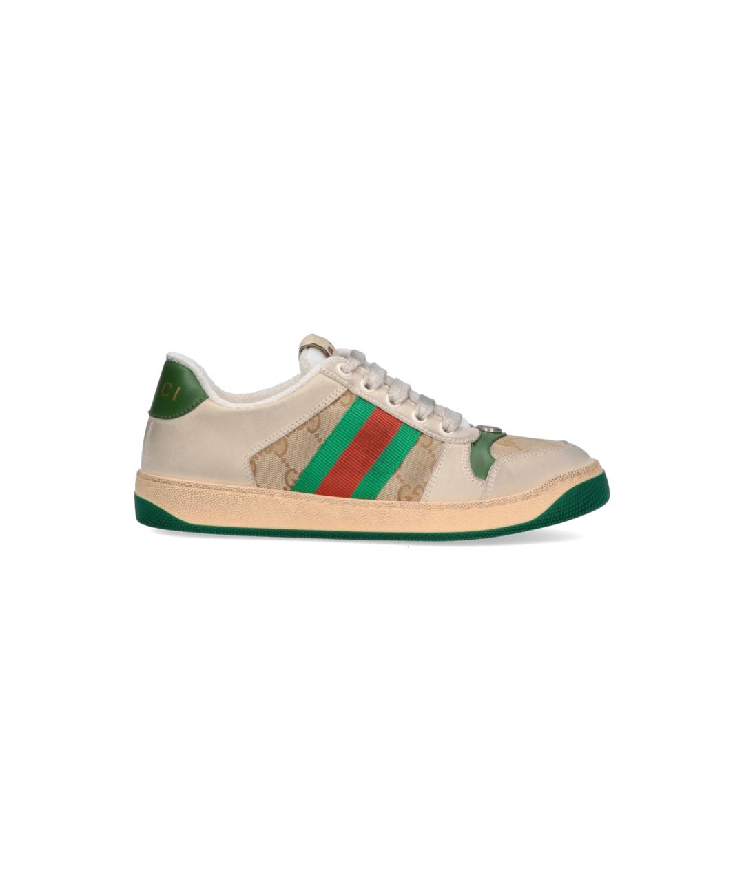 GUCCI Бежевые кожаные кеды, фото 6